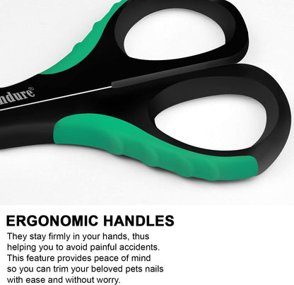 Candure Dog Nail Clippers and Trimmer with Safety Guard to Avoid Over-Cutting Toe Nails- Professional Grooming Razor Edge Blades Pet Nail Clipper with Free Nail File for Small Medium Large Breeds