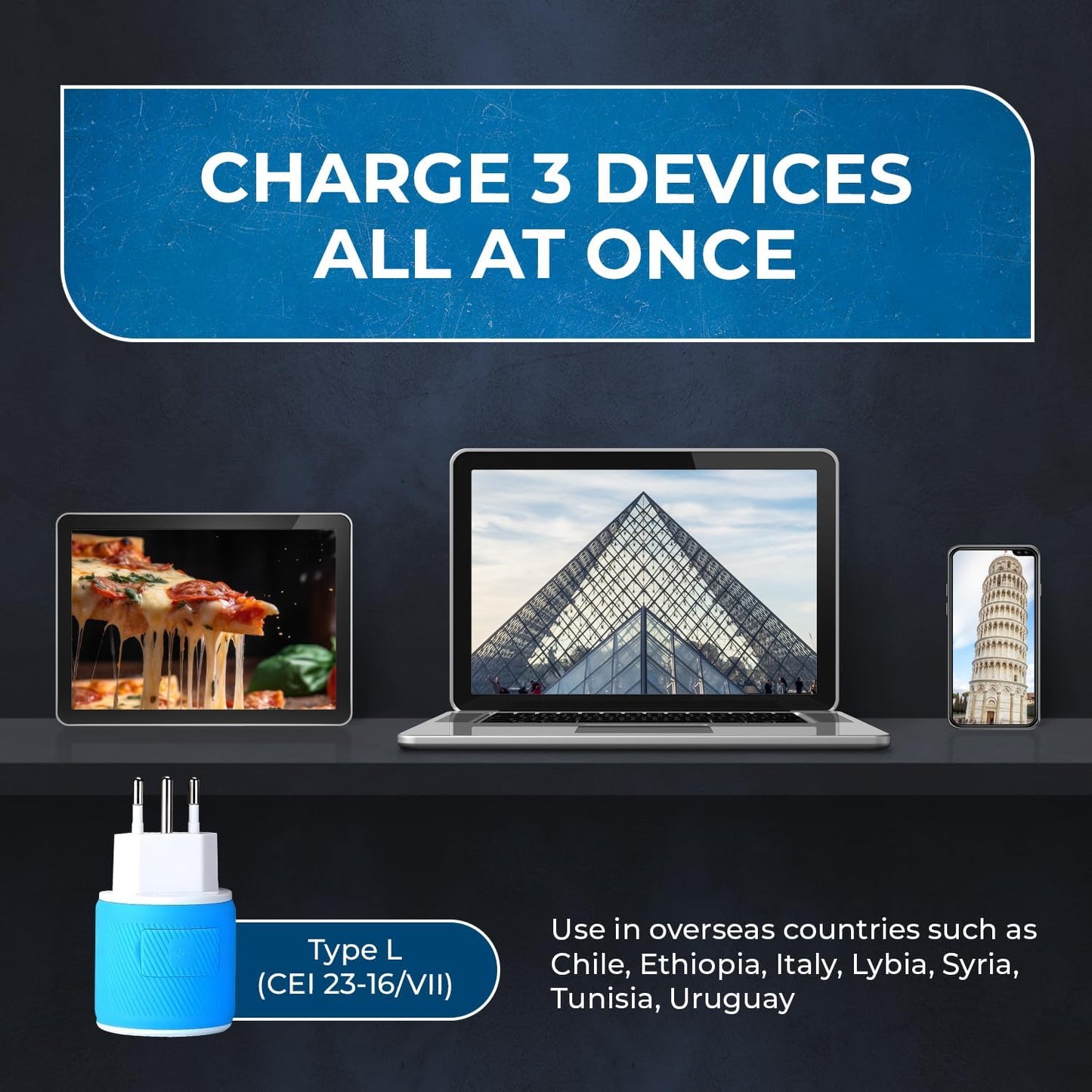 OREI South Africa, Botswana, Namibia Travel Plug Adapter with Dual USB - USA Input - Type M (U2U-10L), Will work with Cell Phones, Camera, Laptop, Tablets, iPad, iPhone