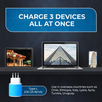 OREI South Africa, Botswana, Namibia Travel Plug Adapter with Dual USB - USA Input - Type M (U2U-10L), Will work with Cell Phones, Camera, Laptop, Tablets, iPad, iPhone