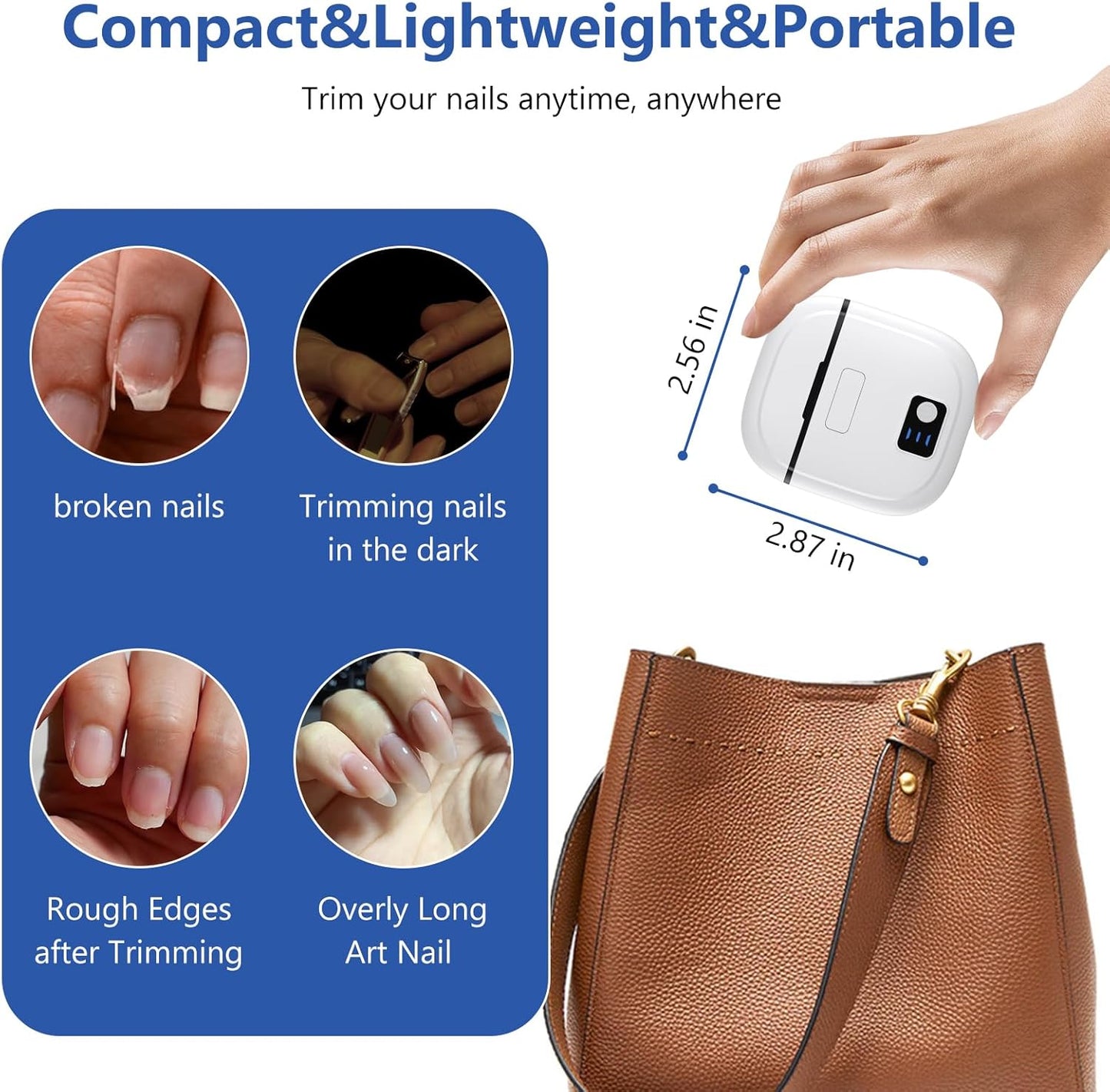Larimuer Electric Nail Clipper - Automatic Nail Trimmer with 3 Speed Modes, LCD Display, Nail Scraps Storage & USB Rechargeable Safety Fingernail Trimmer for Babies, Kids, Adults, and Seniors