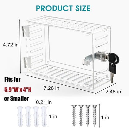 SUTINE Thermostat Lock Box with Key, Universal Acrylic Thermostat Cover with Lock, Large Thermostat Lock Box Clear Lock Box Thermostat Guards for Wall Thermostats, Restaurants, Wall AC Panel, School
