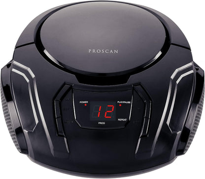 PROSCAN Elite Portable CD Boombox with AM/FM Radio (Black)