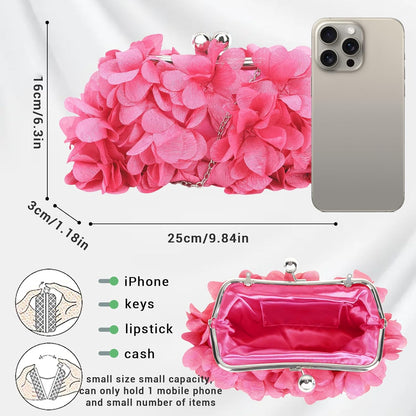 JAMBHALA Clutch Evening Handbags Floral Appliques Small Clutch Purses for Women