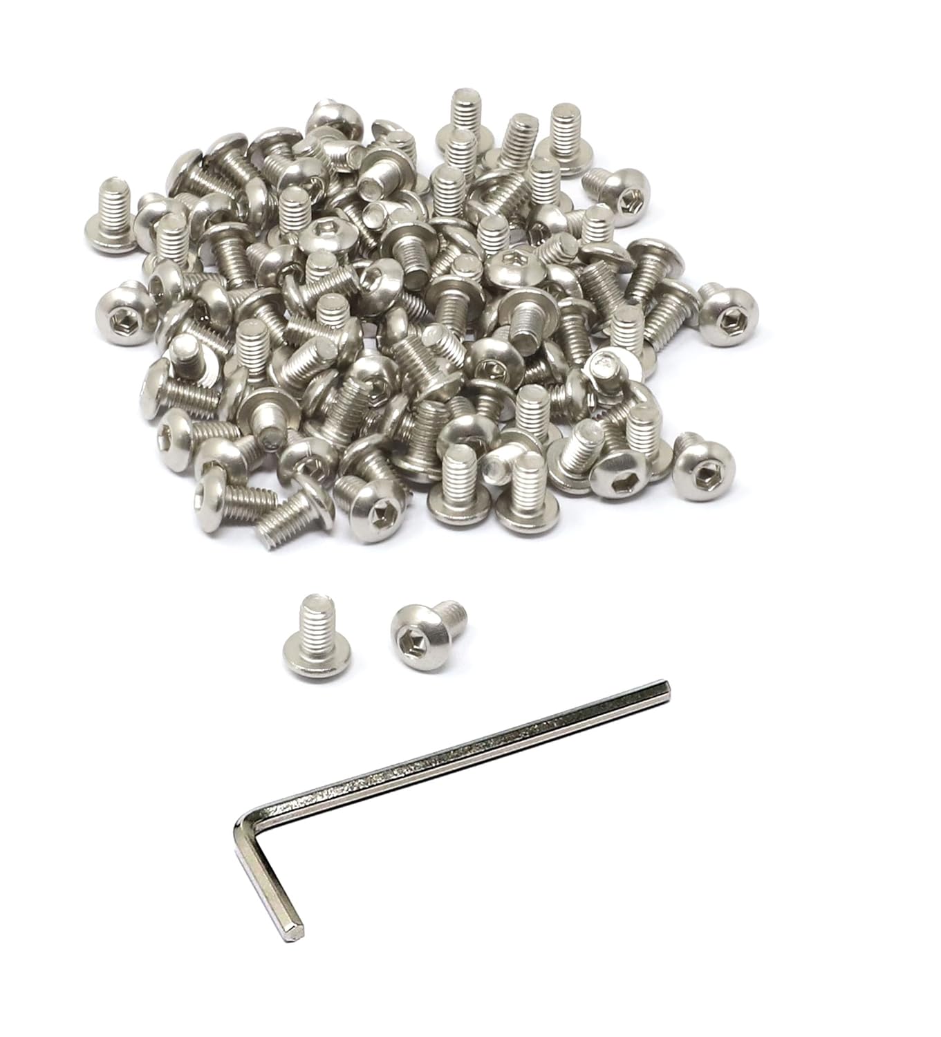 iexcell 50 Pcs M6 x 20mm Thread Pitch 1 mm Stainless Steel 304 Hex Socket Button Head Cap Screws Bolts Kit