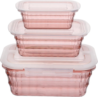 Taiuloo Set of 3 Food Storage Containers with Lids & Handle, BPA Free Plastic Meal Prep & Salad Bowl Containers To Go for Lunch, Salad Serving Bowls for Snack, Fruit, Veggie, Green