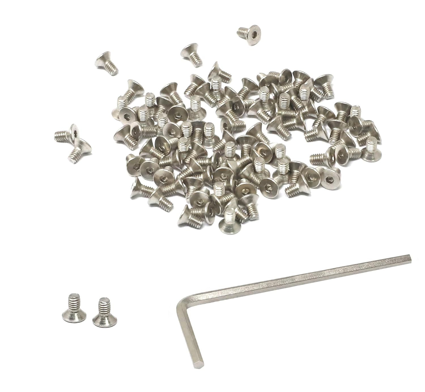 iexcell 5 Pcs M8 x 80mm Thread Pitch 1.25 mm Stainless Steel 304 Hex Socket Flat Head Cap Screws Bolts Kit