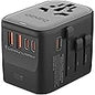 VYLEE Universal Travel Adapter, 65W Fast GaN International Power Adapter, 3PD USB-C+1QC USB-A European Travel Plug Adapter, US, UK, EU, AU Worldwide Travel Charger for Laptops, Tablets, Phones