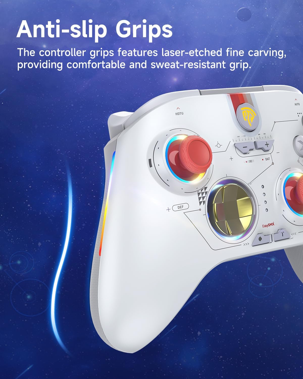 EasySMX X15 PC Controller - Enhanced Wireless Bluetooth Controller with Hall Joysticks/Hall Triggers/RGB Lighting - No Stick Drift, No Dead Zone - Work for Windows PC, Android, Steam and Switch