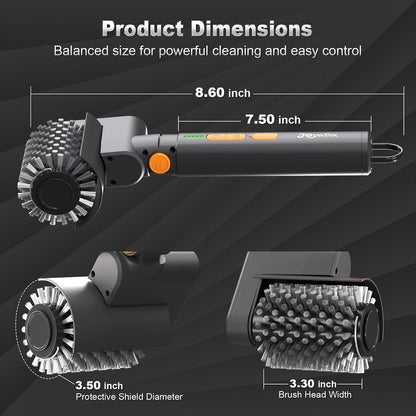Upgraded Electric Grill Brush - Extreme 50kg Torque Power Grill Brush | Safe for All Grills, 7.4V Motor, SUS304 Anti-Shedding Bristle, with Heat Resistant Mat & Polishing Pad