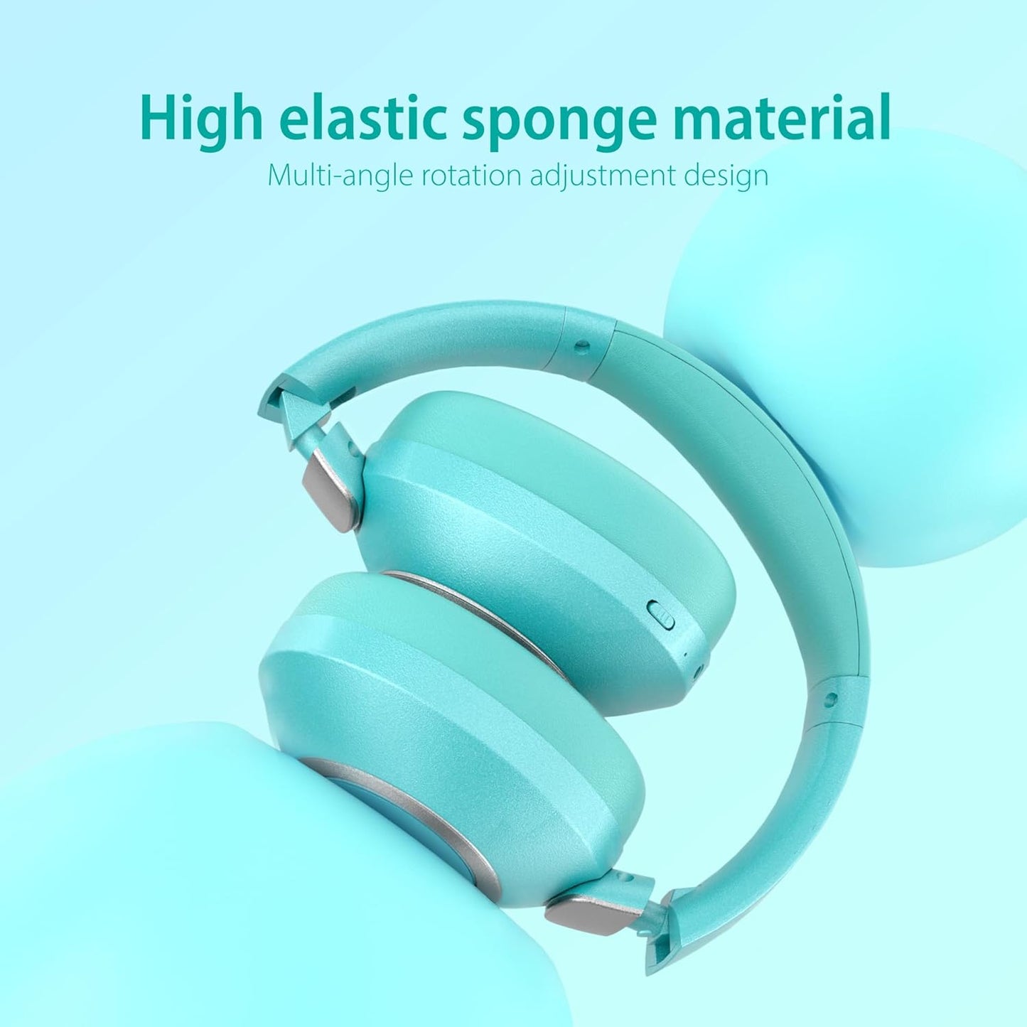 Active Noise Cancelling Headphones, 100H Playtime Headphones Bluetooth Wireless, Bluetooth Headphone Over Ear with Built-in Mic, Wireless Headphone for Travel, Home, Office, Call, Music, Meeting
