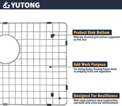 Yutong Kitchen Stainless Steel Sink Bottom Grid with Small Rounded Corner (27.5" x 15.5")