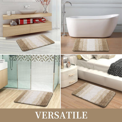 OLANLY Luxury Microfiber Bath Mat, Extra Soft and Absorbent Bathroom Mat, Non-Slip Plush Shaggy Bathroom Rug, Machine Wash Dry, Bath Rugs for Bathroom Floor, Tub and Shower, 16x24, Grey