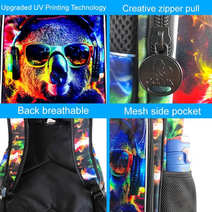 3pcs Backpack for Boys and Girls, 16” Kids Kindergarten Bookbag with Lunch Box, Cute Elementary Backpacks for Boy Girl