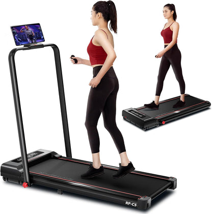 RHYTHM FUN Walking Pad Treadmill with Incline, Under Desk Treadmill with Incline, Treadmill for Home and Office, 300 Lbs Portable Treadmills with Remote Control