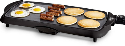 GreenLife Healthy Ceramic Nonstick, Extra Large 20" Electric Griddle for Pancakes Eggs Burgers and More, Stay Cool Handles, Removable Drip Tray, Adjustable Temperature Control, PFAS-Free, Soft Pink