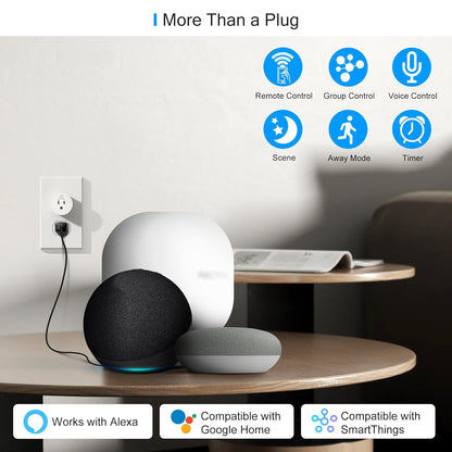 EIGHTREE Smart Plug Alexa, Smart Outlet, Works with Alexa, Google Home and SmartThings, WiFi Smart Plugs with APP Remote Control and Timer Function, 2.4GHz Wi-Fi Only, Prise Intelligente, 4Packs