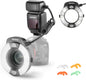 NEEWER RF1-S Marco Ring Flash Light Compatible with Sony Camera, 76Ws GN15 5600K TTL Lighting, 1-1/128 Output Front/Rear Curtain Sync Color Gels Lens Adapter Rings for Macro Photography Studio Photo - PuriLite