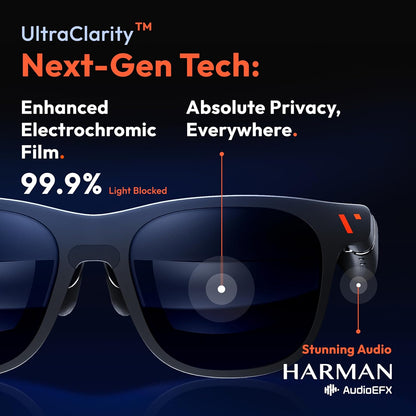 VITURE Pro XR/AR Glasses — 135" 120Hz 1000Nits UltraClarity Display, Harman Audio, Myopia Adjustments, Electrochromic Film, Video Glasses for iPhone 16/15/Android/Mac/PC/Steam Deck/Gaming Consoles