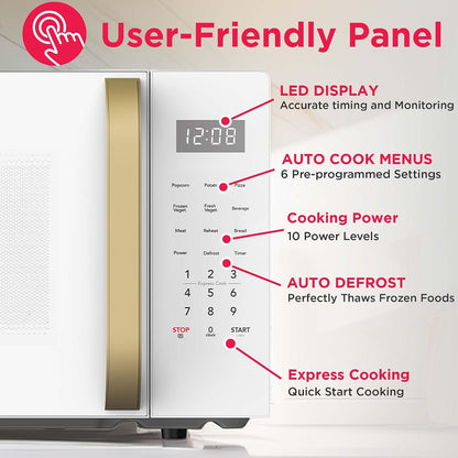 1.05 Cu. Ft. Retro Microwave Oven | 900W, 10 Power Levels and Auto Cook Presets