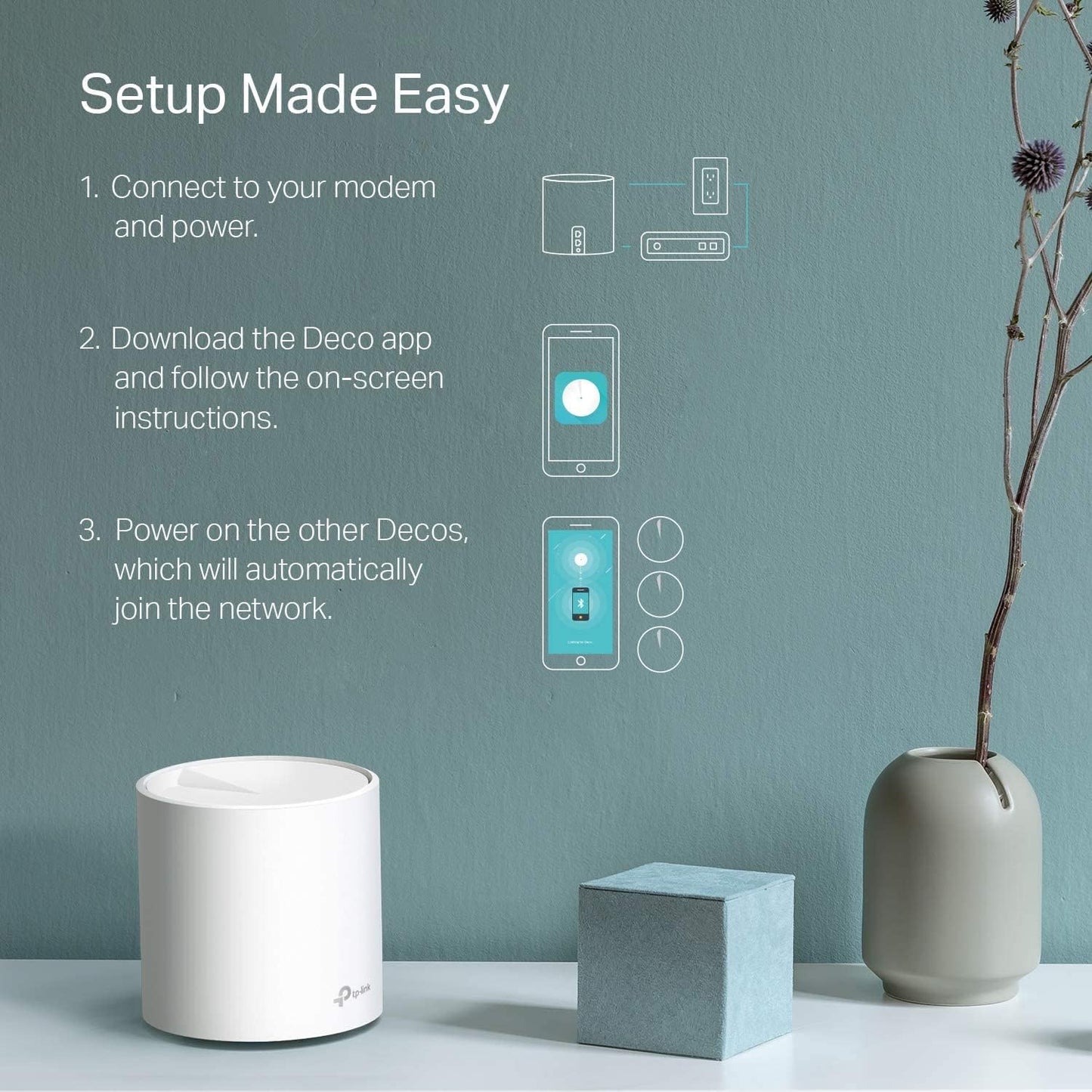 TP-Link Deco Whole Home Mesh WiFi System (Deco M4) – Up to 5,500 Sq. Ft. Coverage, Replaces Wireless Internet Routers and Extenders, Gigabit Ports, Works with Alexa, 3-Pack