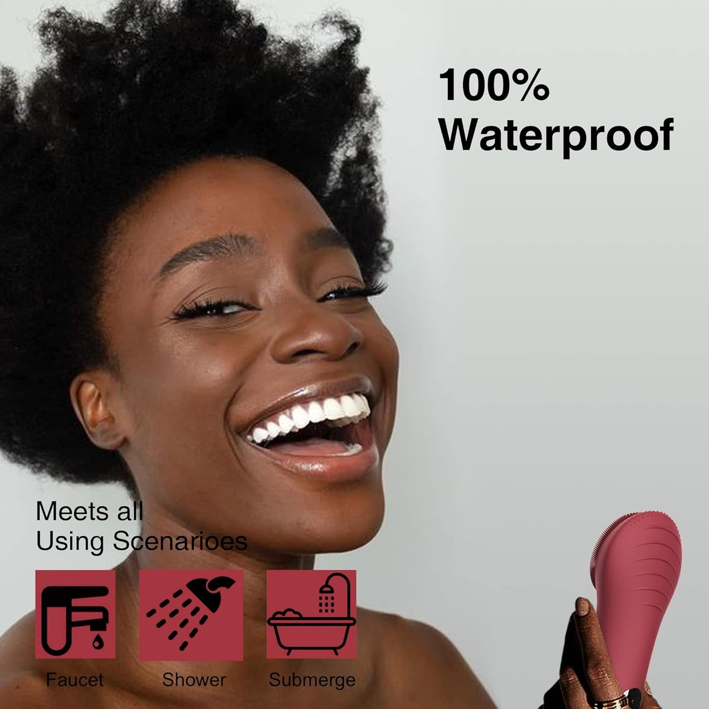 Några Coola Facial Cleansing Brush, Waterproof Electric Face Cleansing Brush Device for Deep Cleaning|Gentle Exfoliating|Massaging,Rechargeable Silicone Skin Wash Machine with Magnet Charger