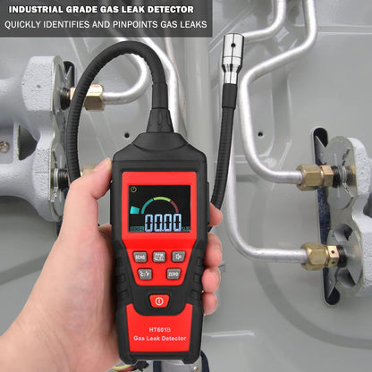 Gas Leak Detector, Portable Combustible Gas Detector, Gas Sniffer for Flammable Natural Gas Acetone Propane Benzene Ethanol Gasoline Methane LPG in RV or Home, 9999 PPM 20% LEL with LCD Color Display