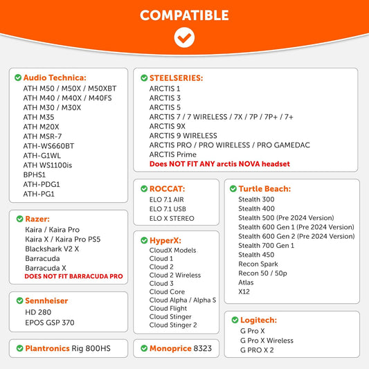 WC PadZ - The Ultimate Upgraded Earpads by Wicked Cushions - Compatible with Audio Technica, HyperX, SteelSeries Arctis & More - Extra Thick - Bigger Opening - Softer Memory Foam | (90s Black) - PuriLite