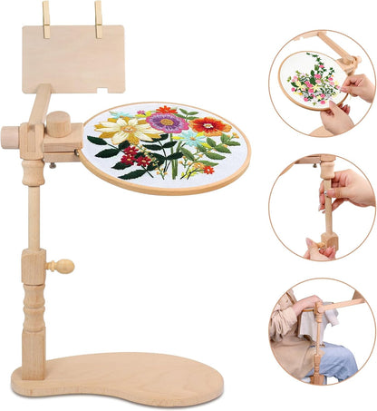 Purilite Select Adjustable Beech Wood Embroidery Hoop Stand