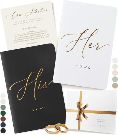 ARTESORI Wedding Vow Book for Her & Him, Soft Touch, Gold Foil Engraving, 28 Lined Pages, Wedding Vow Books His and Hers, Wedding Essentials, Wedding Registry Ideas, His and Hers Gifts [Mint & Sage]