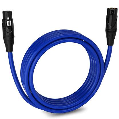LyxPro 6 Feet XLR Microphone Cable Balanced Male to Female 3 Pin Mic Cord for Powered Speakers Audio Interface Professional Pro Audio Performance and Recording Devices - Blue