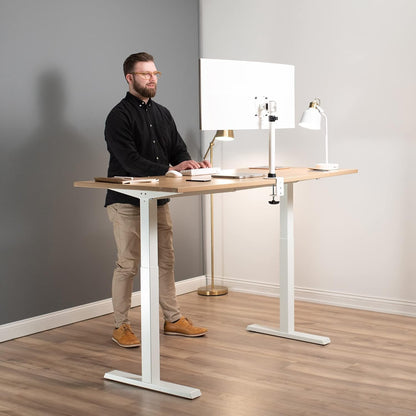 VIVO Ultra Wide TV Desk Mount for up to 55 inch Screens Weighing 29.9kg, Full Motion Height Adjustable Single Television Stand, Black, STAND-V155C