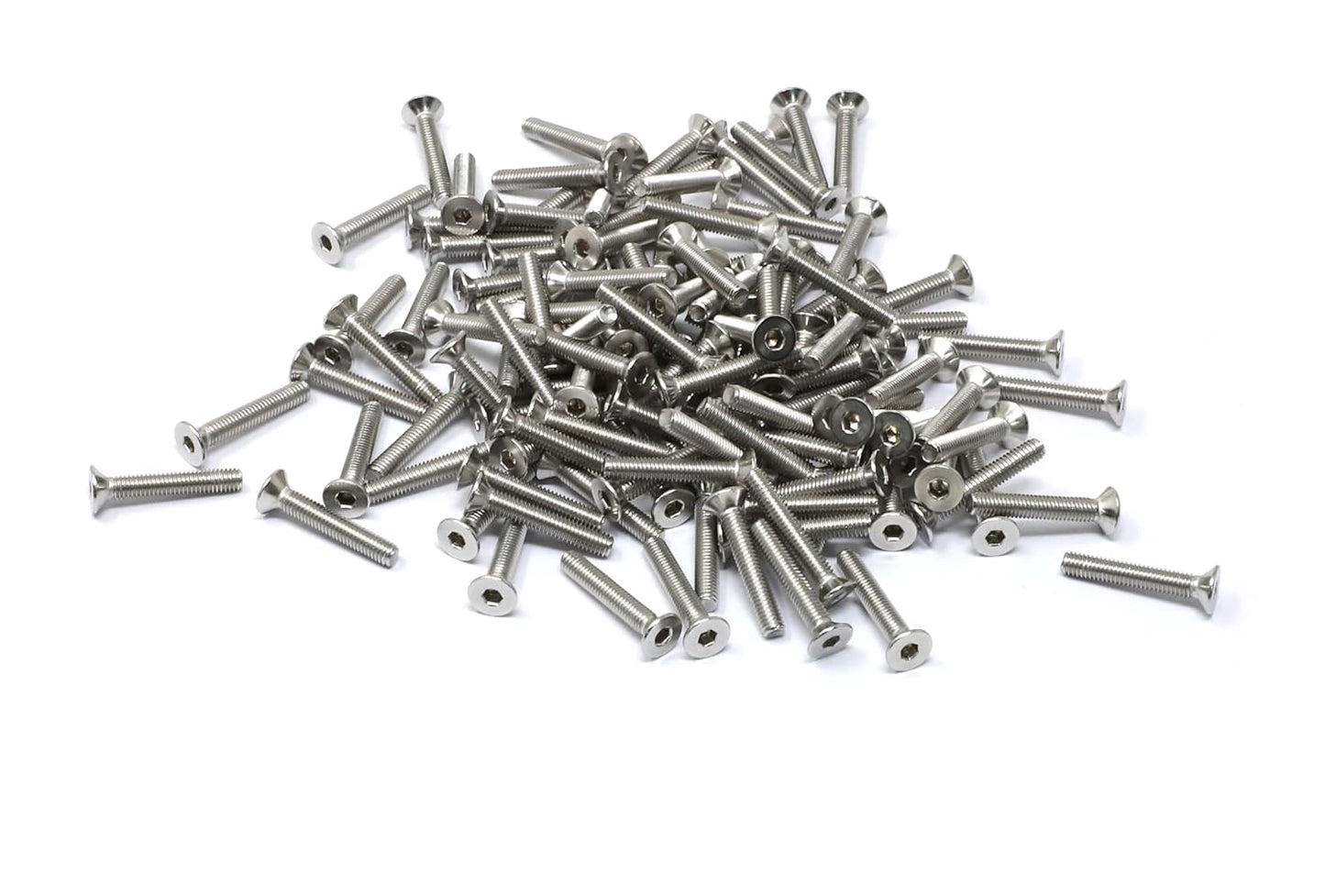 iexcell 5 Pcs M8 x 80mm Thread Pitch 1.25 mm Stainless Steel 304 Hex Socket Flat Head Cap Screws Bolts Kit
