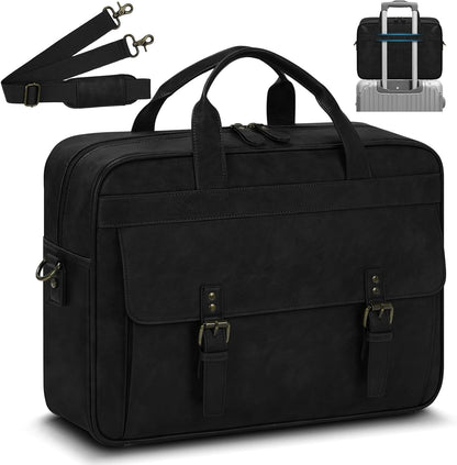 RAINSMORE Messenger Bag for Men 16 Inch Laptop Bag Vintage Leather Waterproof Laptop Briefcases Large Computer Satchel Bag - PuriLite