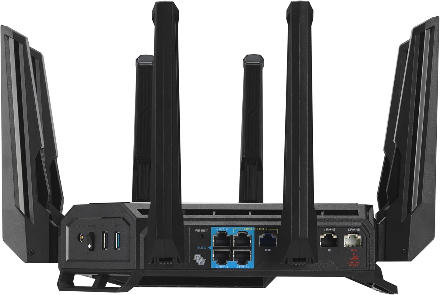 ASUS ROG Rapture WiFi 6E Gaming Router (GT-AXE16000) - Quad-Band, 6 GHz Ready, Dual 10G Ports, 2.5G WAN Port, AiMesh Support, Triple-Level Game Acceleration, Lifetime Internet Security, Instant Guard