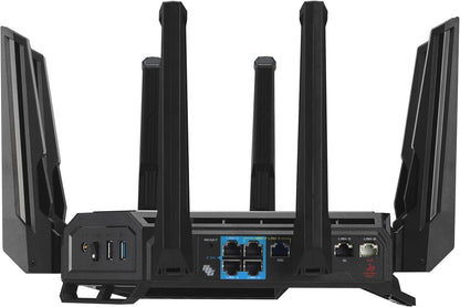 ASUS ROG Rapture WiFi 6E Gaming Router (GT-AXE16000) - Quad-Band, 6 GHz Ready, Dual 10G Ports, 2.5G WAN Port, AiMesh Support, Triple-Level Game Acceleration, Lifetime Internet Security, Instant Guard
