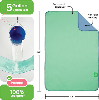 IMPROVIA® Washable Underpads, 34" x 36" (Pack of 4) - Heavy Absorbency Reusable Bedwetting Incontinence Pads for Kids, Adults, Elderly, and Pets - Waterproof Protective Pad for Bed, Couch, Sofa, Floor