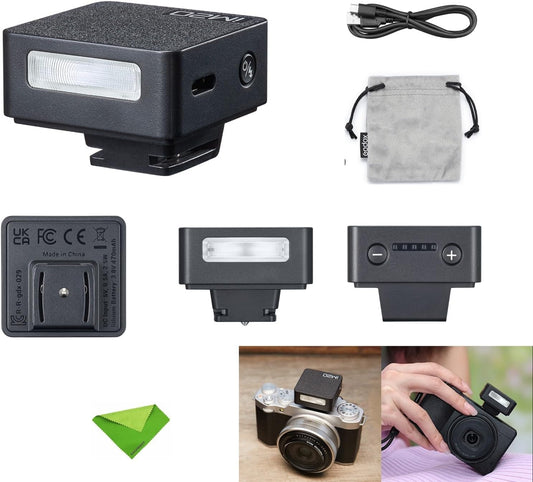 Godox iM20 Mini Flash Speedlight for Canon, Sony, Fuji, Nikon, Panasonic Olympus Pentax, 3s Recycle Time, Approx.440 Flash Times, Mini Camera Flash for Sony ZV1, etc DSLR (Built-in Lithium Battery)
