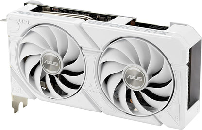 ASUS Dual GeForce RTX 4060 EVO White OC Edition 8GB GDDR6 (PCIe 4.0, 8GB GDDR6, DLSS 3, HDMI 2.1a, DisplayPort 1.4a, Axial-tech Fan Design, 0dB Technology, Dual BIOS, Auto-Extreme Tech)