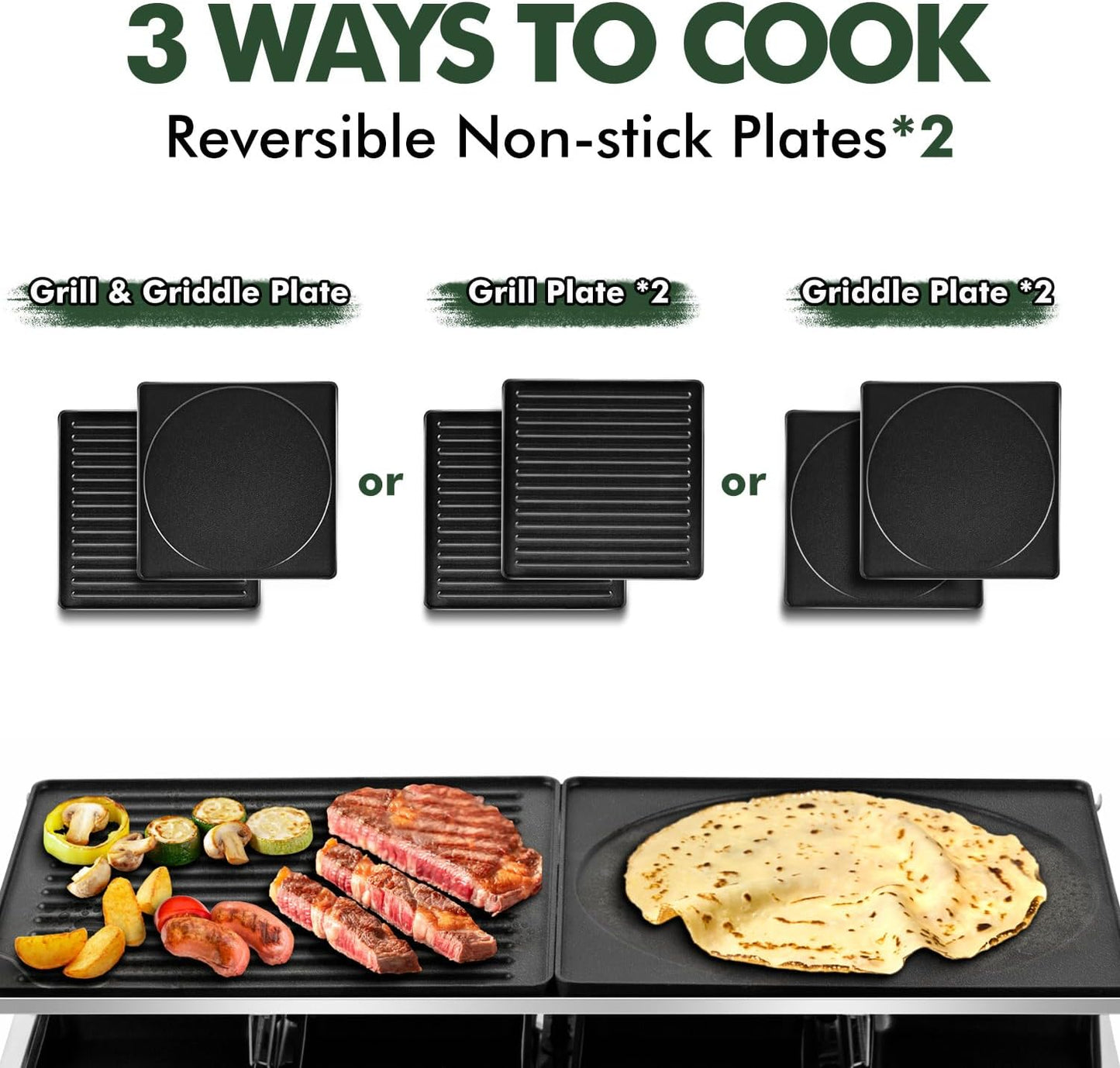 Raclette Table Grill, CUSIMAX Electric Indoor Grill, Portable Korean BBQ Grill with 2 in 1 Reversible Non-stick Plate& Natural Grill Stone, 1500W Electric Party Grill, 8 Raclette Pans& Wooden Spatulas