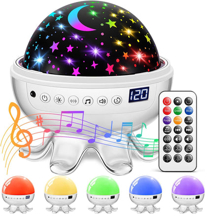 Baby White Noise Machine with Star Projector | 30 Soothing Sounds, 31 Light Modes & Remote Control