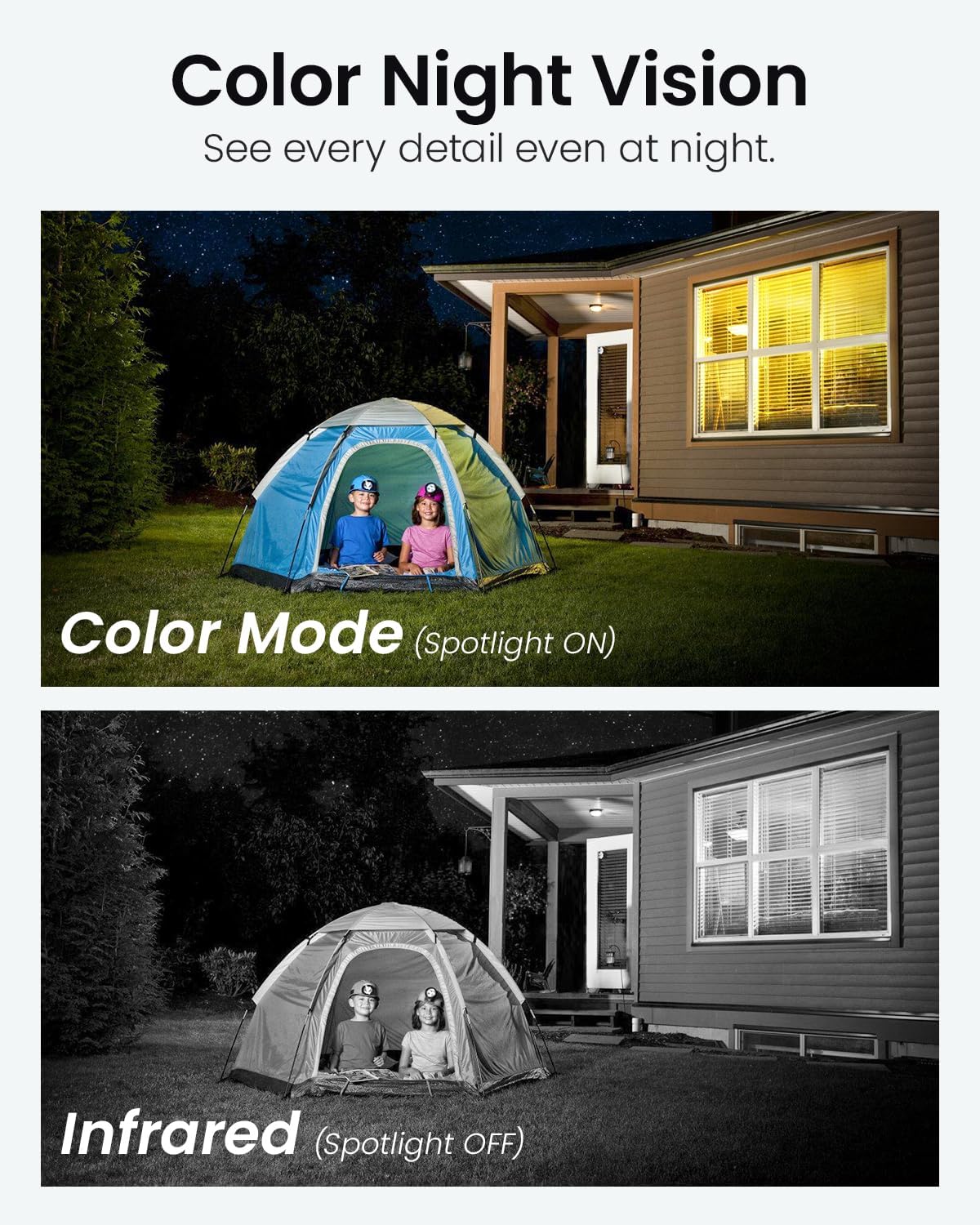 DEKCO 2K HD Outdoor Security Camera with 360 Degree Pan-Tilt Motion Tracking,Home Camera Surveillance Exterieur, WiFi Security Camera, Full Color Night Vision, Sound-Light Alarm, 2-Way Audio, Waterproof