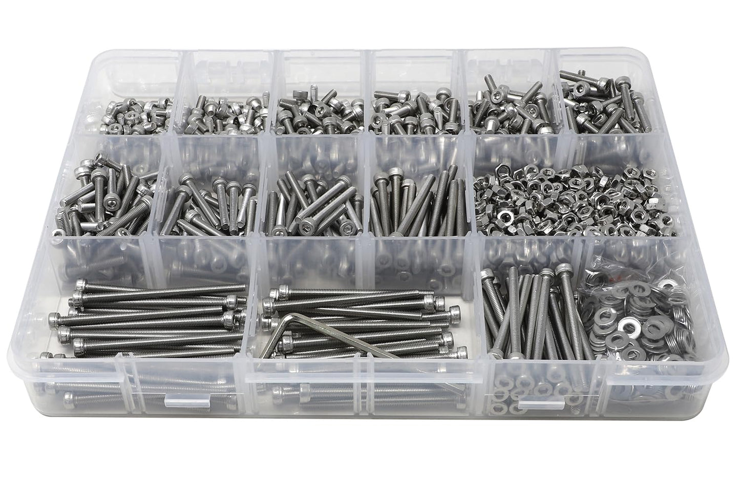 iexcell 25 Pcs M6 x 20mm Thread Pitch 1 mm Stainless Steel 304 Hex Socket Head Cap Screws Bolts Kit