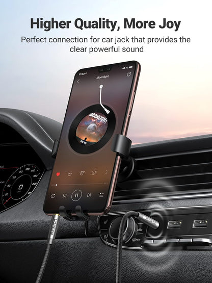 UGREEN Aux Cable 3.5mm, HiFi Aux Cord for Car Braided 3.5mm Extension Male to Male, Audio Stereo Auxiliary Cable Compatible with iPhone, iPad, Galaxy, Tablets, Speaker, 6FT