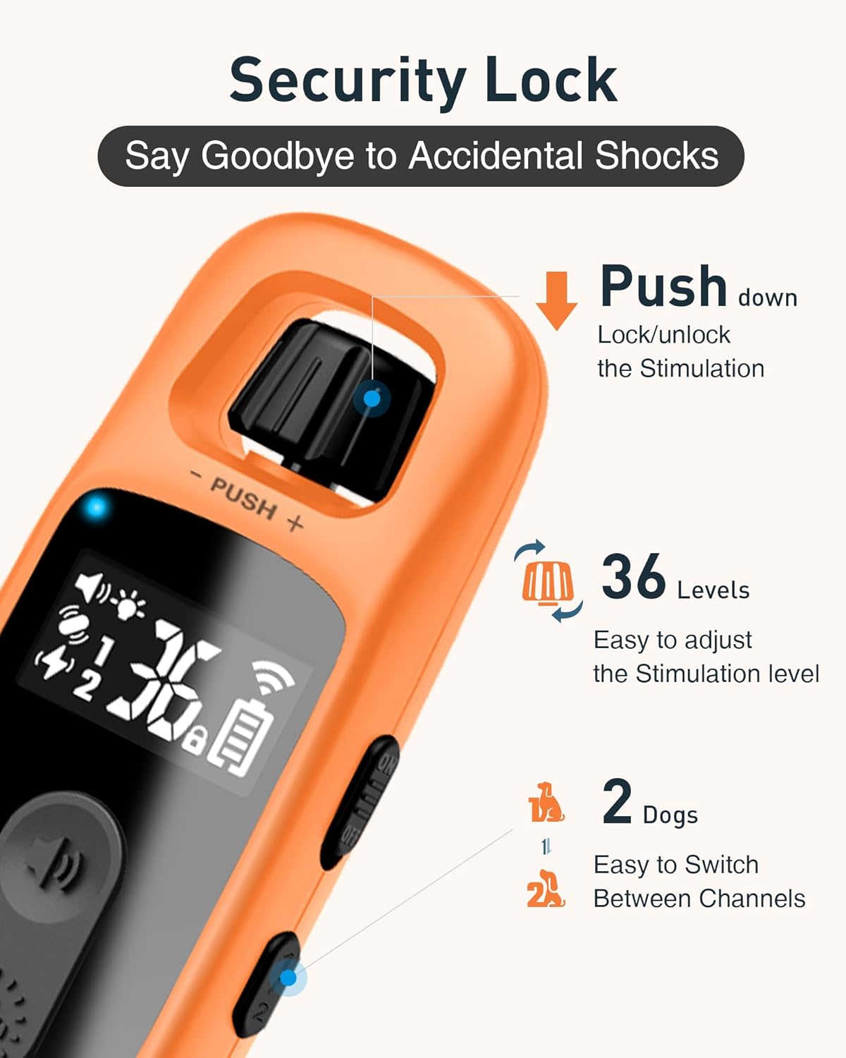 ABBIDOT 3300 Ft Dog Training Collar with Remote - [New Version] Shock Collar, 5 Training Modes, 88 Levels e Collar, Waterproof Training Collar for Small Medium Large Dogs(15~120 lbs)