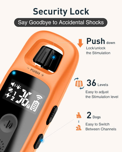 ABBIDOT 3300 Ft Dog Training Collar with Remote - [New Version] Shock Collar, 5 Training Modes, 88 Levels e Collar, Waterproof Training Collar for Small Medium Large Dogs(15~120 lbs)