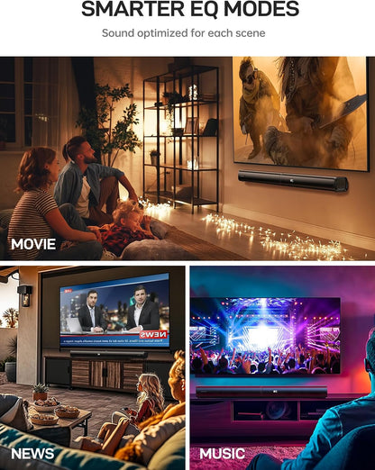 Sound Bar for TV Soundbar PC Gaming MEVOSTO 2025 Upgraded 2.2CH Separable Built-in Dual Woofers with HD-ARC/Optical/AUX/BT/USB Bass/Treble Adjustabl Computer Speakers Home Theater System-31inch