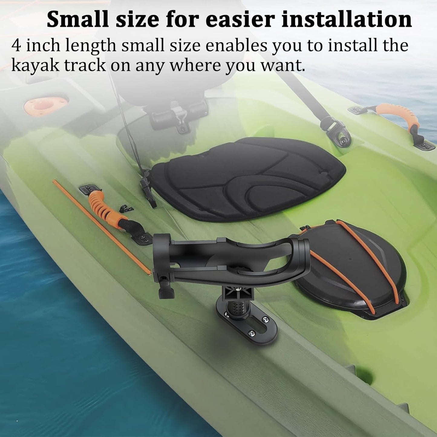Huntury Kayak Track, Kayak Low Profile Track, Kayak Rail, Kayak Accessories Mount Track, Kayak Gear Track for Fishing Rod Holder, Fish Finder, Cup Holder, Anchor Cleat, Pack of 4, 4"