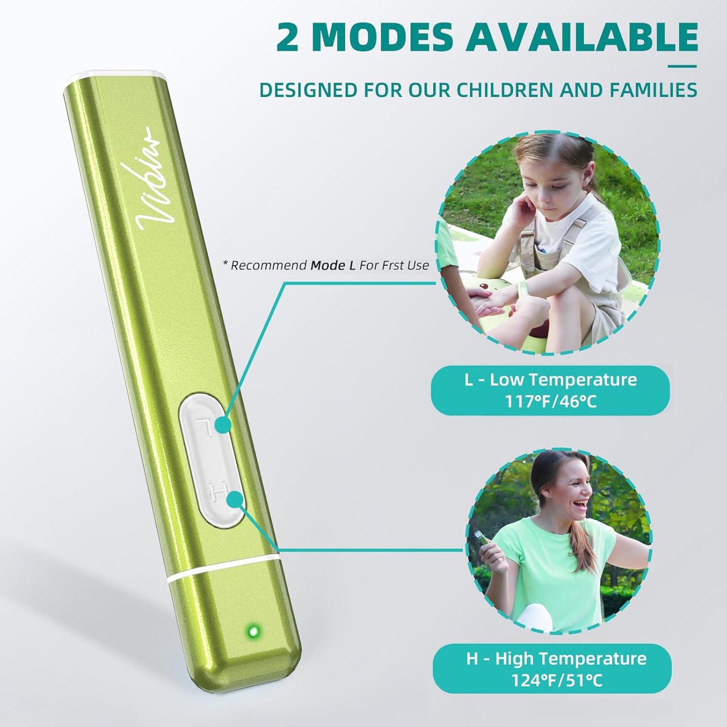 Vibis Insect Bite and Sting Relief, Rechargeable Bug Bite Itch Relief Thing Fast Symptom Relief for Mosquito Bites, Chemical-Free Treatment Natural Relief from Bug and Mosquito Bites Itching - Green