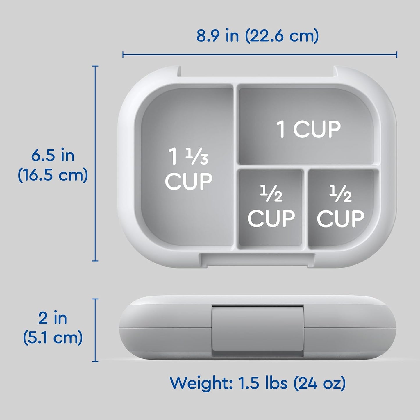 Bentgo Chill Kids Leak-Proof Lunch Box - 4-Compartment Bento Box with Built-In Ice Pack, 3.3 Cup Capacity, PFAS & BPA-Free, Microwave & Dishwasher Safe, Ideal Size for Ages 3 to 7 (Aqua)