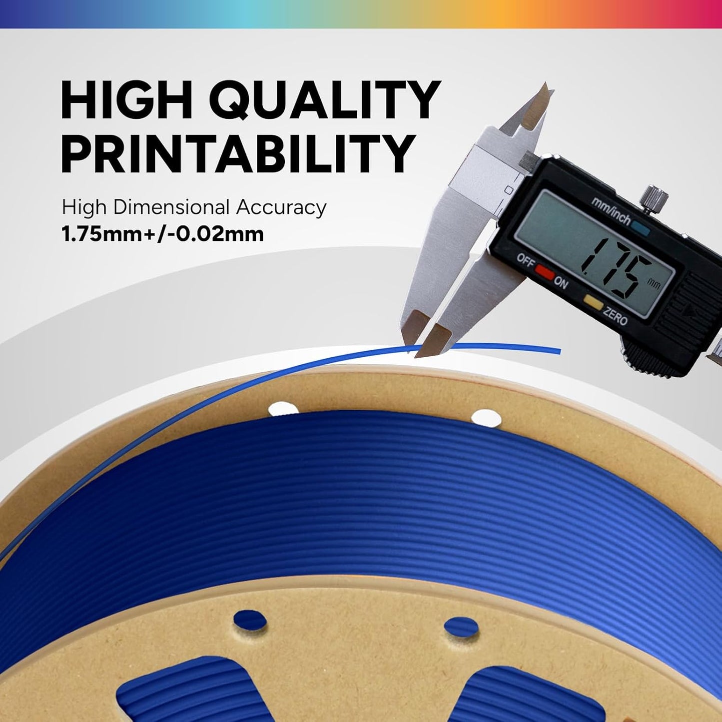 OVERTURE PLA Filament 1.75mm PLA 3D Printer Filament, 1kg Cardboard Spool (2.2lbs), Dimensional Accuracy +/- 0.02mm, Fit Most FDM Printer (Black 1-Pack)